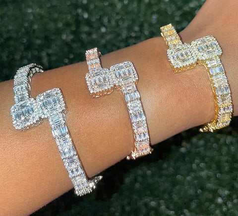 Crystal Square Bangle Bracelet