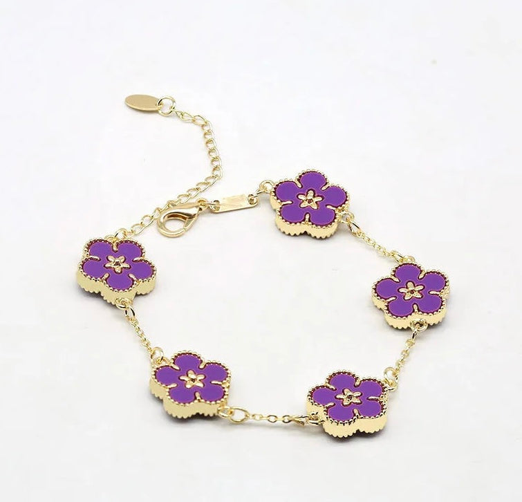 Coloured Clover Bracelet