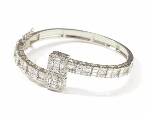 Crystal Square Bangle Bracelet