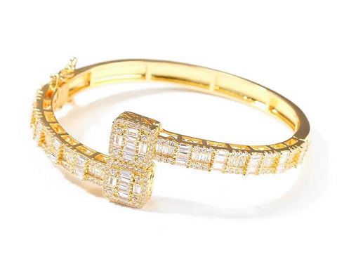 Crystal Square Bangle Bracelet