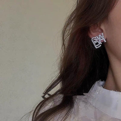 Crystal Letter Earrings