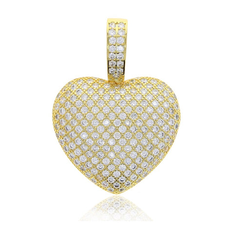 Iced Out Heart Pendant Necklace