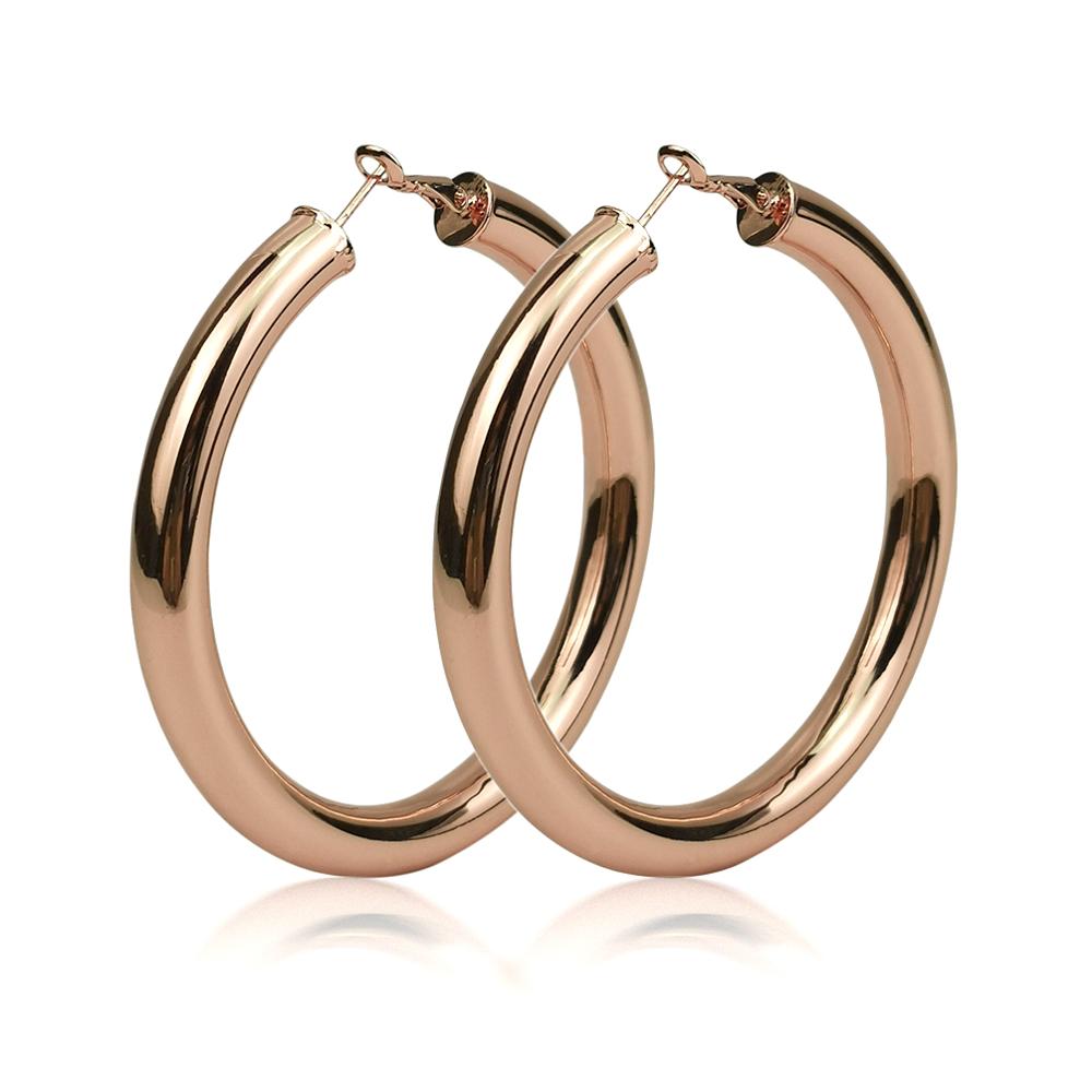 Wide Gold Hoop Earrings