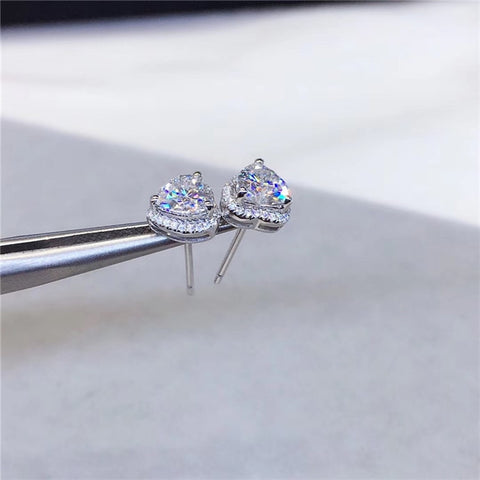 Crystal Heart Stud Earrings