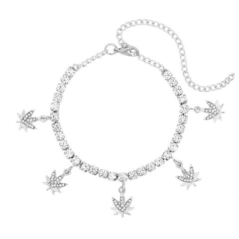 Crystal Leaf Anklet