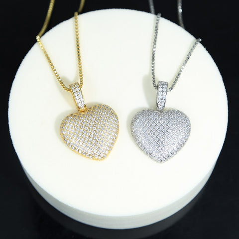 Iced Out Heart Pendant Necklace