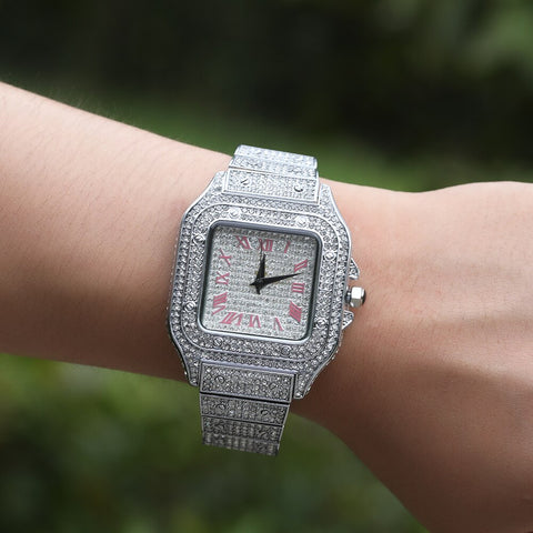 Iced Out Roman Watch