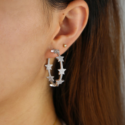 Star Hoop Earrings