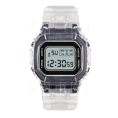 Transparent Digital Coloured Watch