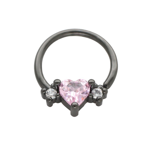 Pink Heart Septum Nose Ring