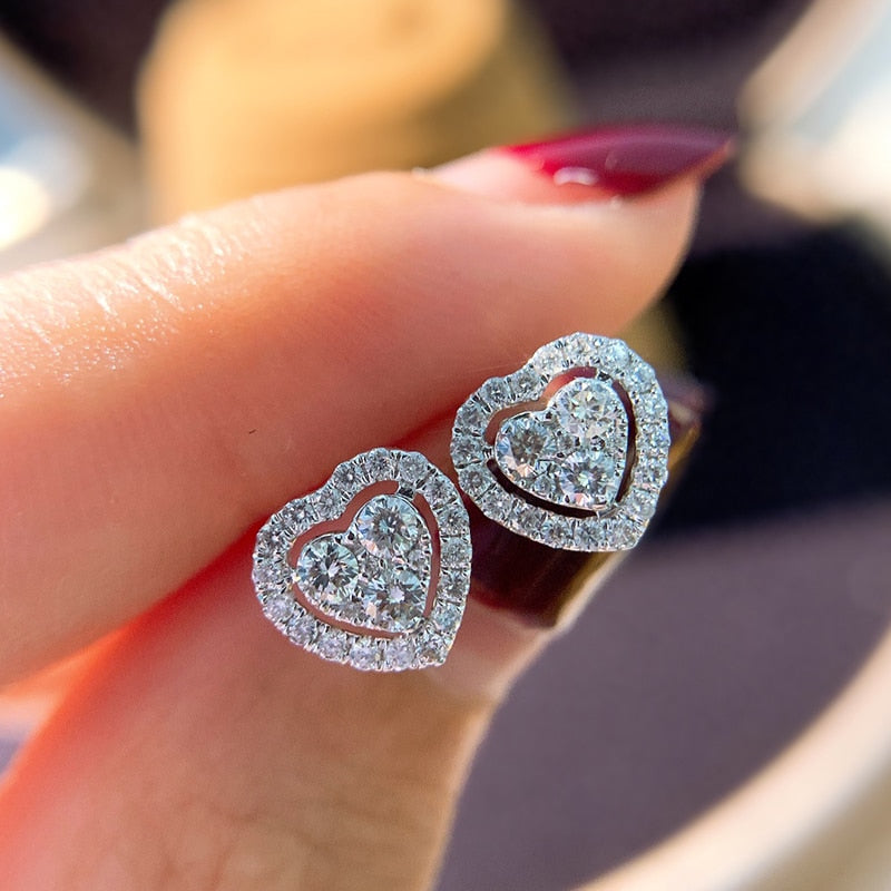 Heart Shaped Stud Earrings