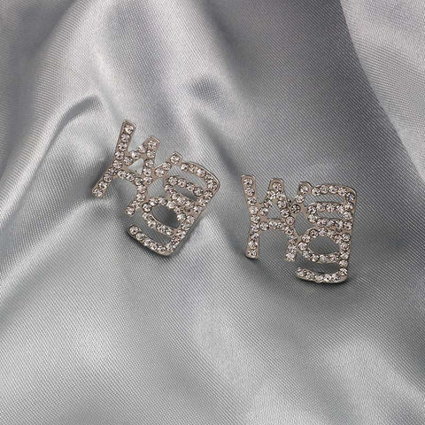 Crystal Letter Earrings