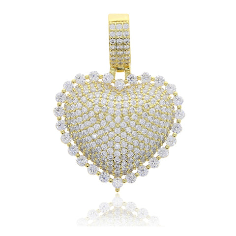 Iced Out Heart Pendant Necklace