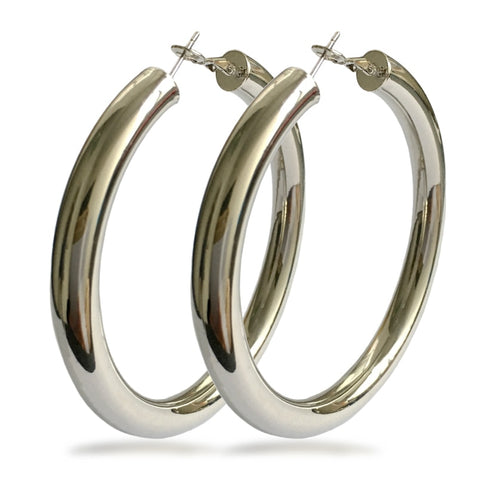 Wide Gold Hoop Earrings