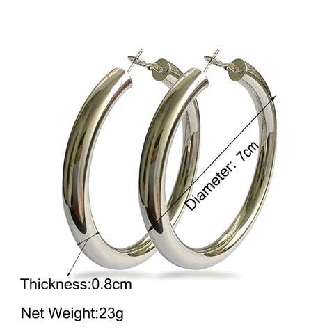 Wide Gold Hoop Earrings