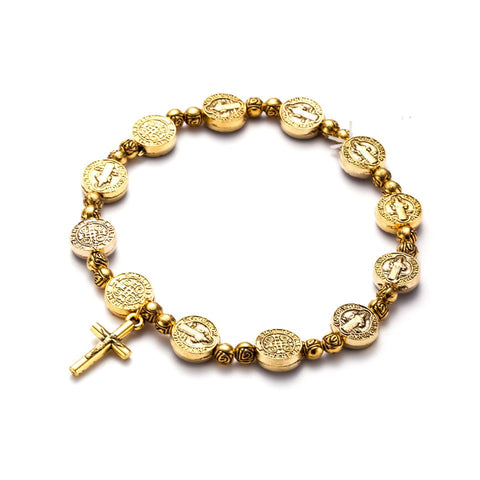 Rosary Cross Bracelet