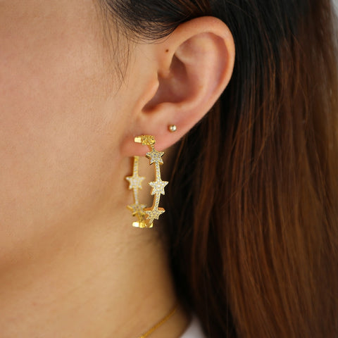 Star Hoop Earrings