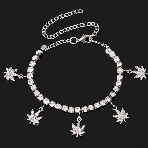 Crystal Leaf Anklet