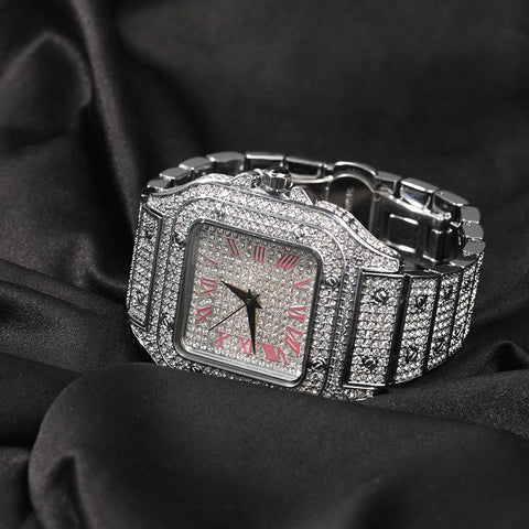 Iced Out Roman Watch