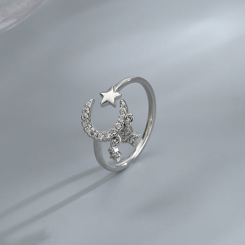 Silver Moon Ring