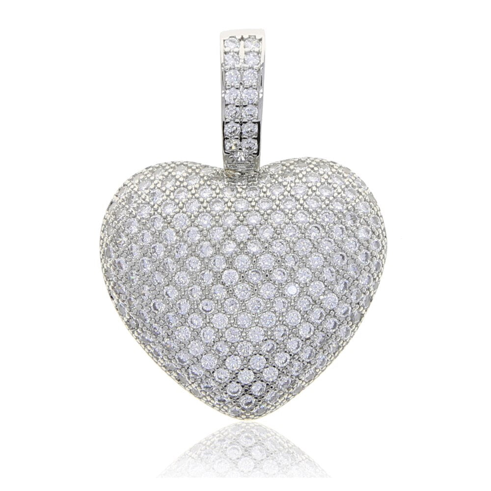 Iced Out Heart Pendant Necklace