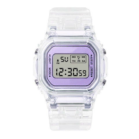 Transparent Digital Coloured Watch