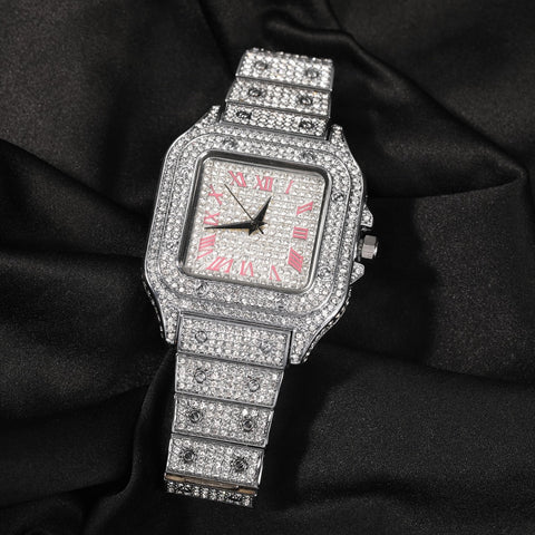 Iced Out Roman Watch