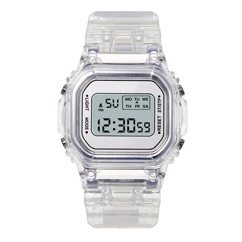 Transparent Digital Coloured Watch