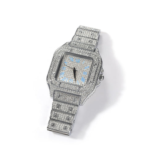 Iced Out Roman Watch