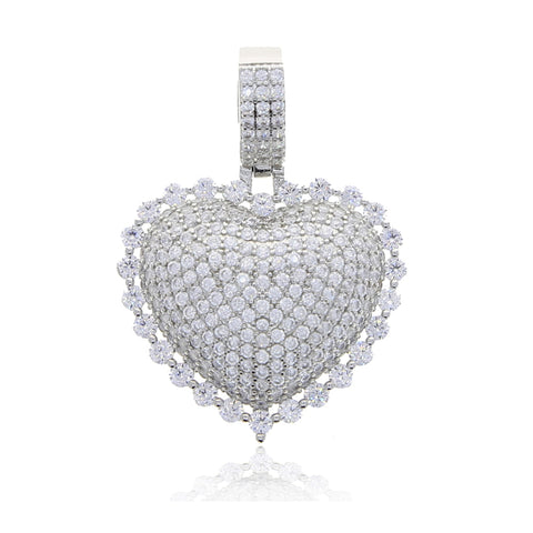 Iced Out Heart Pendant Necklace