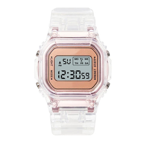 Transparent Digital Coloured Watch