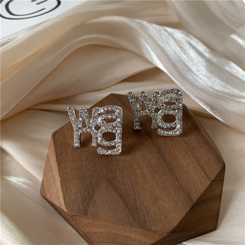 Crystal Letter Earrings