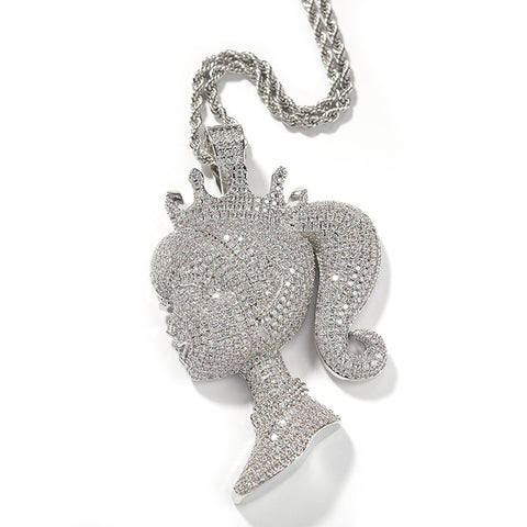 Iced Out Doll Necklace