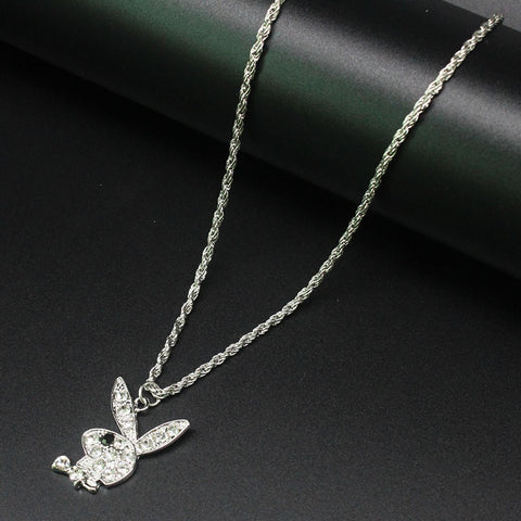 Crystal Bunny Pendant Necklace