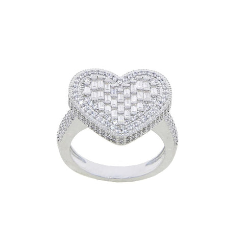 Iced Out Heart Ring