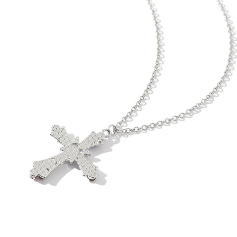 Purple Punk Cross Necklace