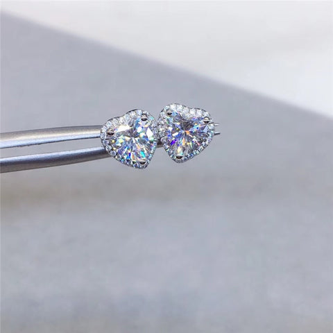 Crystal Heart Stud Earrings