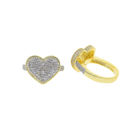 Iced Out Heart Ring