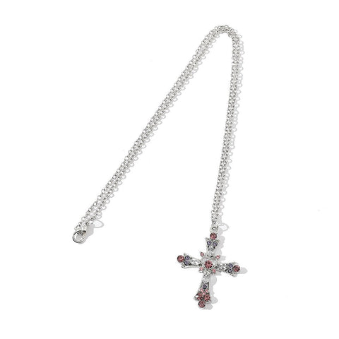 Purple Punk Cross Necklace