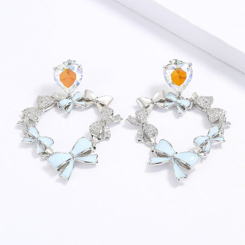 Rhinestone Bow Earrings