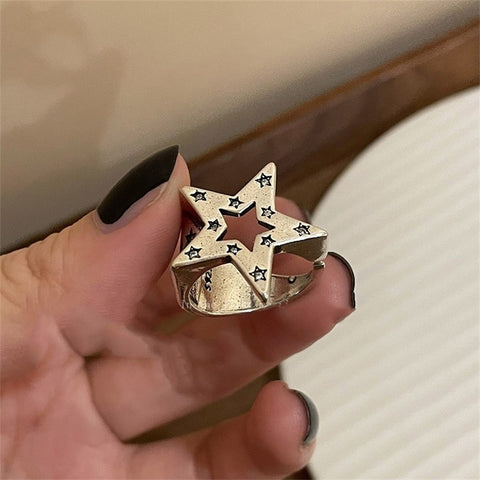 Harajuku Black Star Ring