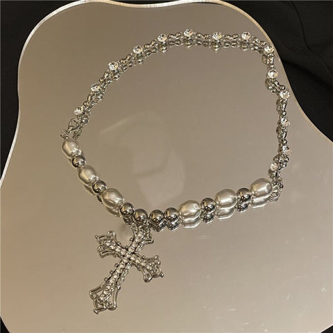 Pearl Cross Necklace