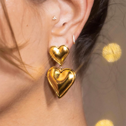 Double Heart Earrings