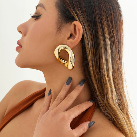 Gold Geometric Hoop Earrings