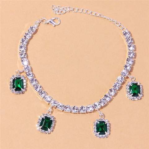 Vintage Emerald Anklet