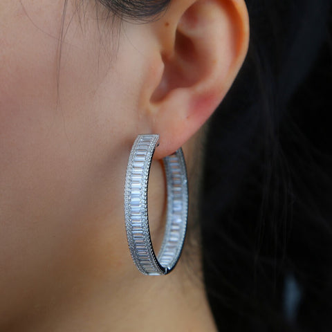 Diamanté Hoop Earrings