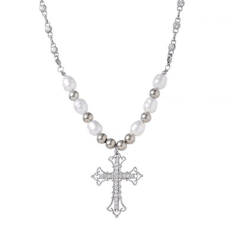 Pearl Cross Necklace