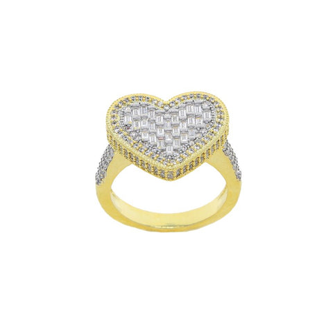 Iced Out Heart Ring