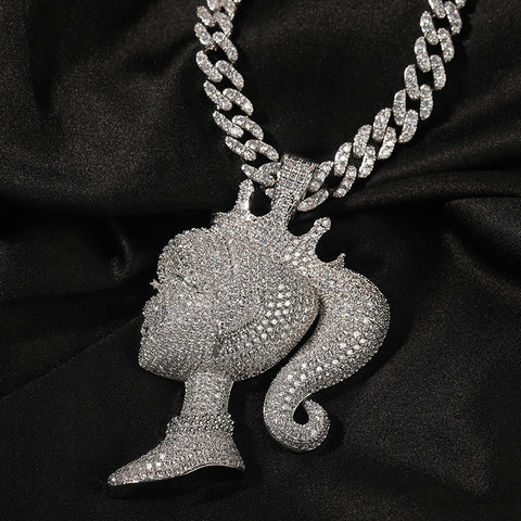 Iced Out Doll Necklace