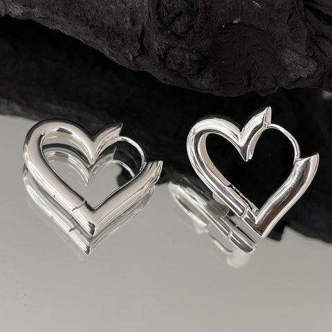 Heart Hooped Earrings